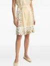 Munthe Pleated Floral-panels Tailored Shorts In Neutral