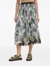 Munthe Pleated Tree-print Midi Skirt In Green