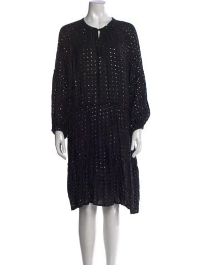 Pre-owned Munthe Printed Midi Length Dress In Black/silver