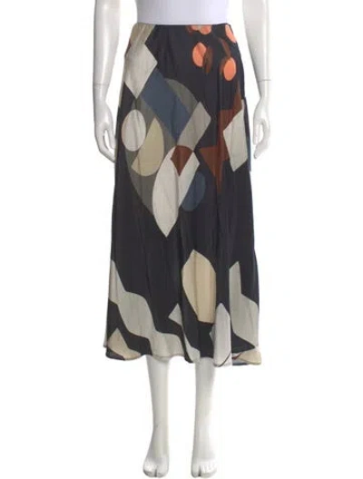 Pre-owned Munthe Printed Midi Length Skirt In Black