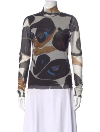 Pre-owned Munthe Printed Turtleneck Sweatshirt In Multi
