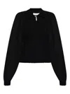 Munthe Puff-sleeve Keyhole Top In Black