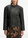 Munthe Quilted Panelled Leather Jacket In Black