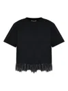 Munthe Rach Lace-trim T-shirt In Black