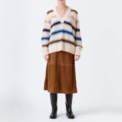 Munthe Rana Knit Pulloeer Sweater In Beige In Brown