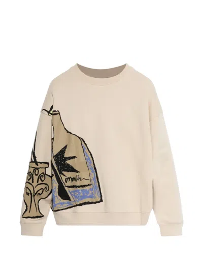 Munthe Rarsnima Graphic-print Sweatshirt In Neutral