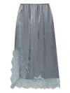 Munthe Ravn Lace-trim Midi Skirt In Gray