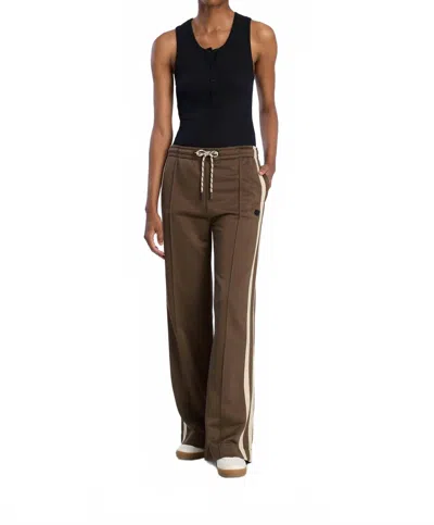 Munthe Recycled Stripe Track Pants In Brown In Black
