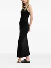 Munthe Ribbed Sleeveless Maxi Dress In Black