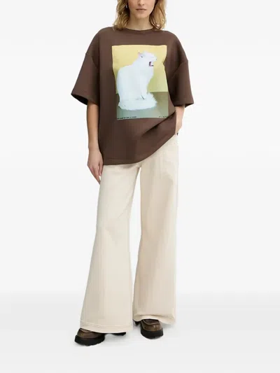 Munthe 로쉬 와이드 진 In Brown