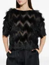 Munthe Rossi Fringed Blouse In Black