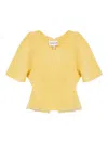 Munthe Rylaine Bow-back Knit T-shirt In Yellow