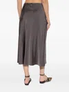 Munthe Satin-finish Midi Skirt In Gray