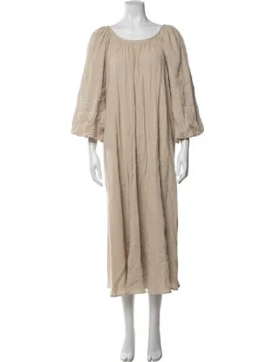 Pre-owned Munthe Scoop Neck Long Dress In Neutrals