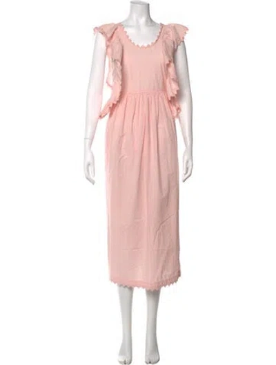 Pre-owned Munthe Scoop Neck Long Dress In Pink