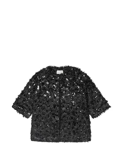 Munthe Sequin-embellished Fringed Jacket In 블랙