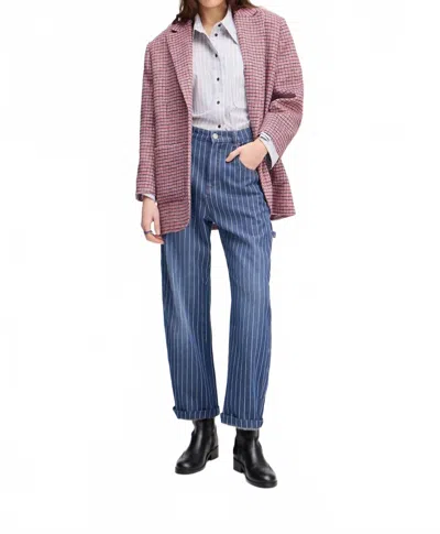 Munthe Shimo Pinstripe Carpenter Jean In Indigo In Blue