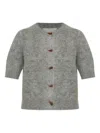 Munthe Short-sleeve Button Cardigan In Gray