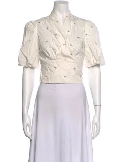 Pre-owned Munthe Short Sleeve Crop Top In Neutral