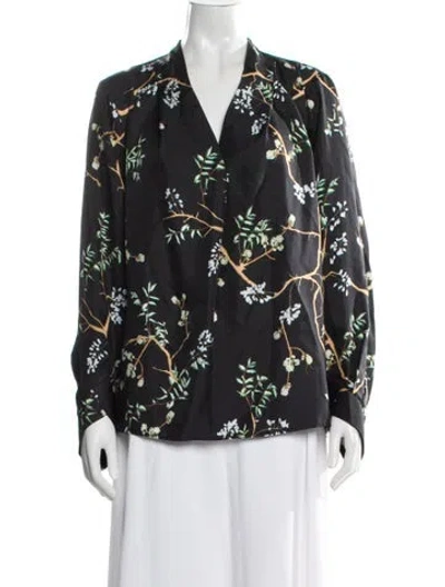 Pre-owned Munthe Silk Floral Print Blouse In Multi
