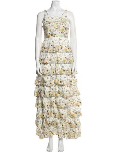 Pre-owned Munthe Silk Long Dress In Neutral