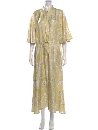 Pre-owned Munthe Silk Long Dress In Yellow