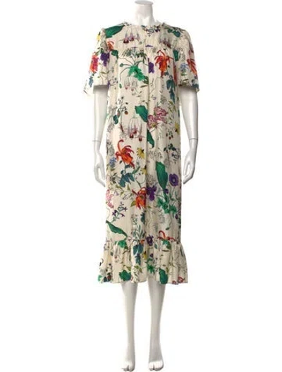 Pre-owned Munthe Silk Midi Length Dress In Neutral