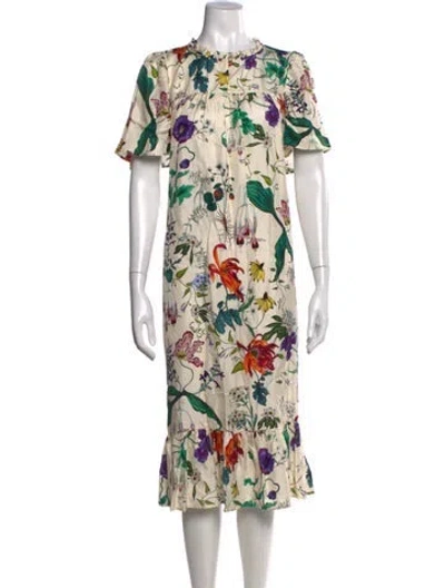 Pre-owned Munthe Silk Midi Length Dress In Neutral