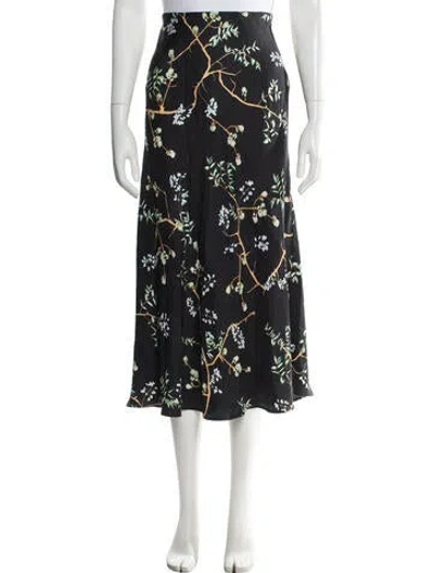 Pre-owned Munthe Silk Midi Length Skirt In Black