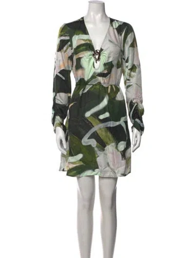 Pre-owned Munthe Silk Mini Dress W/ Tags In Green