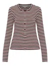 Munthe Striped Buttoned Long-sleeved T-shirt In Brown
