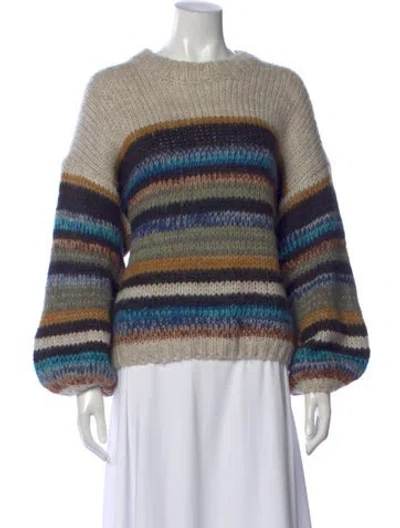 Pre-owned Munthe Striped Crew Neck Sweater In Blue