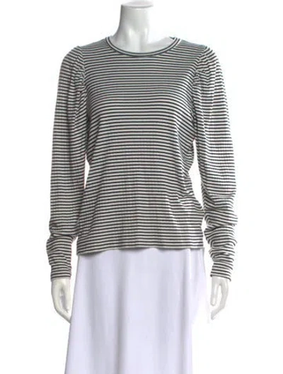 Pre-owned Munthe Striped Crew Neck Top In Black/neutrals