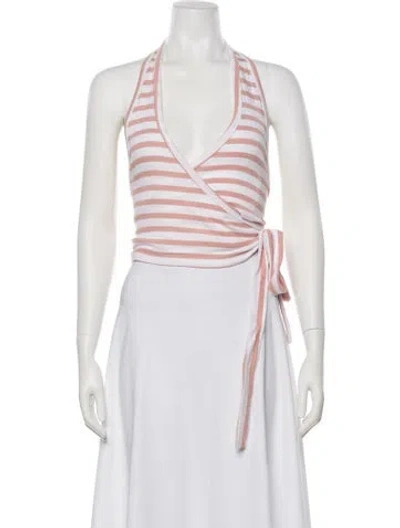 Pre-owned Munthe Striped Halterneck Top In Pink