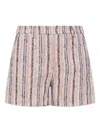 Munthe Striped High-waisted Shorts In Pink