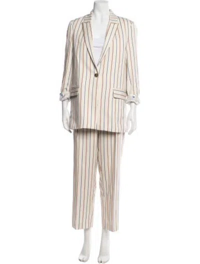 Pre-owned Munthe Striped Pant Set In Neutrals