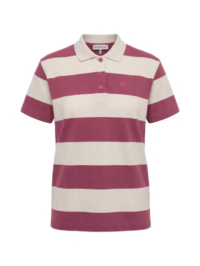 Munthe Striped Polo Top In Pink