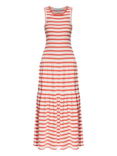 Munthe Striped Tiered Dress In Red
