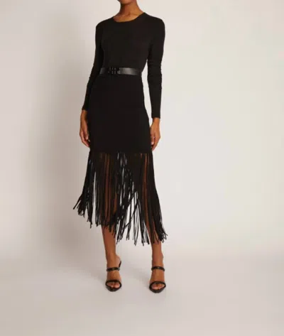 MUNTHE TAYRU FRINGE SKIRT IN BLACK