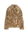 Munthe Teddy Jacket With Animal Print And Double-breasted Closure In Animal Print