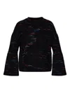 Munthe Textured Mélange-effect Sweater In Black