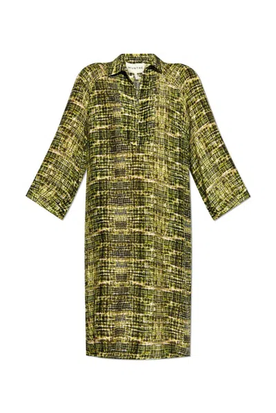 Munthe Abstract-print Midi Shirtdress In Green