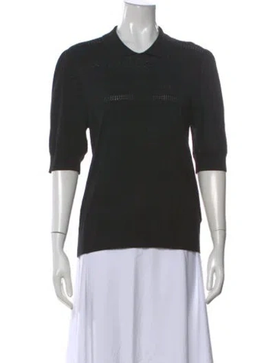 Pre-owned Munthe Three-quarter Sleeve Polo In Black
