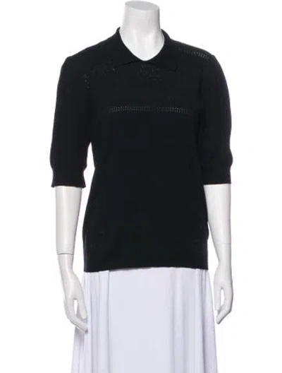 Pre-owned Munthe Three-quarter Sleeve Top In Black