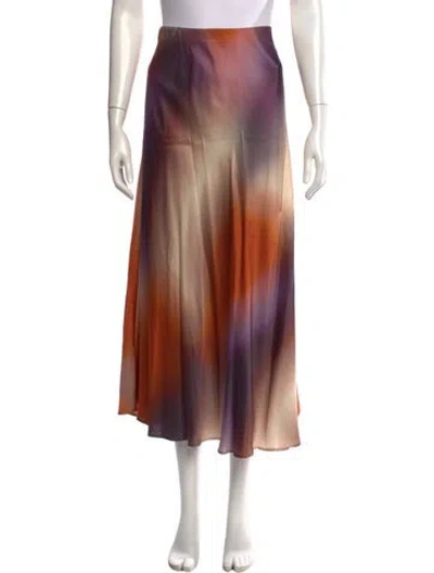 Pre-owned Munthe Tie-dye Print Long Skirt In Purple