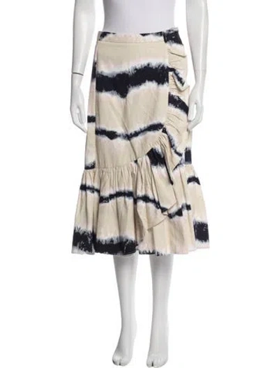 Pre-owned Munthe Tie-dye Print Midi Length Skirt In White