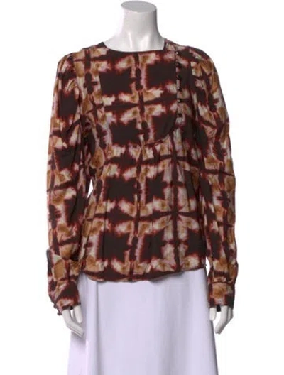 Pre-owned Munthe Tie-dye Print Scoop Neck Blouse In Multi