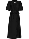 Munthe Belted Wrap Dress In Black