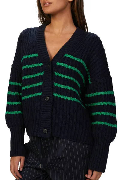Munthe Tupper Knit Cardigan In Indigo In Black