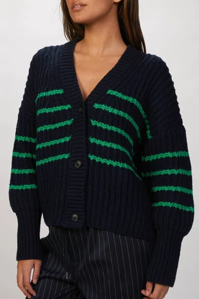 Munthe Tupper Knit Cardigan In Indigo In Multi